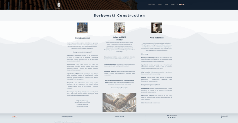 Obrazek ma na celu prowadzić do strony, która została wykonana przez firmę świadczącą usługi Tworzenie stron internetowych do innej strony. Ta inna strona to strona firmy zajmującej się montażem rusztowań