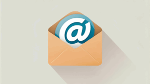 Tworzenie stron internetowych - kontakt. Biała koperta na niebiesko szarym tle